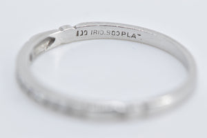 Platinum Art Deco Diamond Classic Wedding Band Ring
