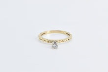 Load image into Gallery viewer, 10K 0.16 Ct Diamond Solitaire Promise Engagement Ring Yellow Gold