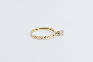 10K 0.16 Ct Diamond Solitaire Promise Engagement Ring Yellow Gold