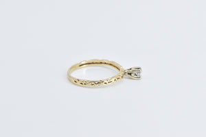 10K 0.16 Ct Diamond Solitaire Promise Engagement Ring Yellow Gold