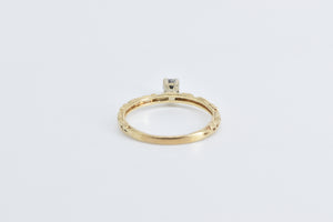 10K 0.16 Ct Diamond Solitaire Promise Engagement Ring Yellow Gold