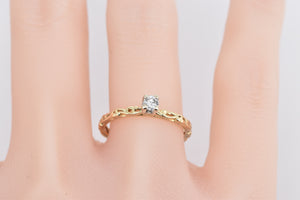 10K 0.16 Ct Diamond Solitaire Promise Engagement Ring Yellow Gold