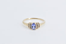 Load image into Gallery viewer, 10K Oval Tanzanite Diamond Classic Statement Ring Yellow Gold