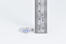 Load image into Gallery viewer, 10K Oval Tanzanite Diamond Three Stone Fashion Ring White Gold