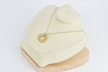 Load image into Gallery viewer, 18K Pave Diamond Heart Wire Striped Fashion Love Pendant Yellow Gold
