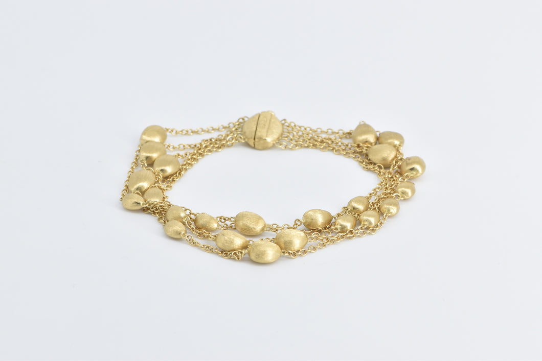 18K Marco Bicego Jaipur Layered Chain Designer Bracelet 6.75