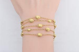 18K Marco Bicego Jaipur Layered Chain Designer Bracelet 6.75" Yellow Gold