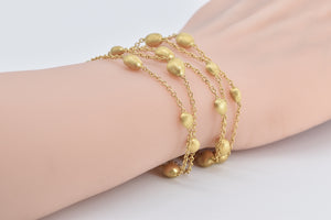 18K Marco Bicego Jaipur Layered Chain Designer Bracelet 6.75" Yellow Gold