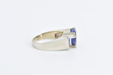 Load image into Gallery viewer, 14K 7.40 Ctw Trillion Tanzanite Diamond Statement Ring White Gold