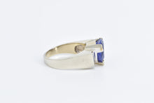 Load image into Gallery viewer, 14K 7.40 Ctw Trillion Tanzanite Diamond Statement Ring White Gold