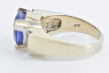 Load image into Gallery viewer, 14K 7.40 Ctw Trillion Tanzanite Diamond Statement Ring White Gold