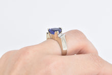 Load image into Gallery viewer, 14K 7.40 Ctw Trillion Tanzanite Diamond Statement Ring White Gold