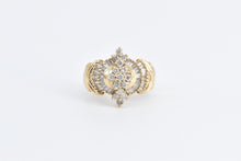 Load image into Gallery viewer, 14K 1.00 Ctw Diamond Cluster Vintage Statement Ring Yellow Gold