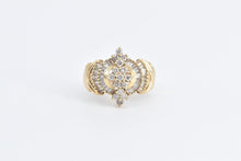 Load image into Gallery viewer, 14K 1.00 Ctw Diamond Cluster Vintage Statement Ring Yellow Gold
