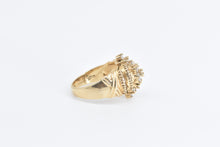 Load image into Gallery viewer, 14K 1.00 Ctw Diamond Cluster Vintage Statement Ring Yellow Gold