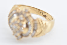 Load image into Gallery viewer, 14K 1.00 Ctw Diamond Cluster Vintage Statement Ring Yellow Gold