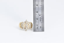 Load image into Gallery viewer, 14K 1.00 Ctw Diamond Cluster Vintage Statement Ring Yellow Gold