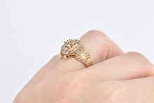 Load image into Gallery viewer, 14K 1.00 Ctw Diamond Cluster Vintage Statement Ring Yellow Gold