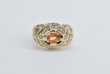 Load image into Gallery viewer, 14K 1.50 Ctw Oval Citrine Diamond Encrusted Ring Yellow Gold