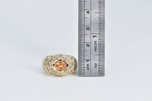 Load image into Gallery viewer, 14K 1.50 Ctw Oval Citrine Diamond Encrusted Ring Yellow Gold