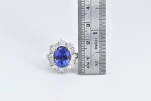 Load image into Gallery viewer, 14K 10.00 Ctw Tanzanite Baguette Diamond Halo Ring White Gold