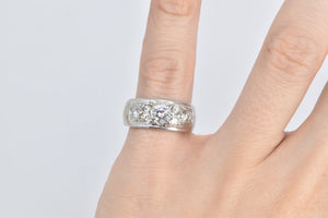 14K 0.85 Ctw Pave Diamond Encrusted Band Ring White Gold