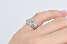 Load image into Gallery viewer, 14K 0.85 Ctw Pave Diamond Encrusted Band Ring White Gold