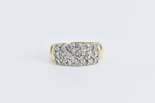 Load image into Gallery viewer, 14K 1.00 Ctw Pave Diamond Encrusted Cluster Band Ring Yellow Gold