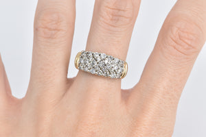 14K 1.00 Ctw Pave Diamond Encrusted Cluster Band Ring Yellow Gold