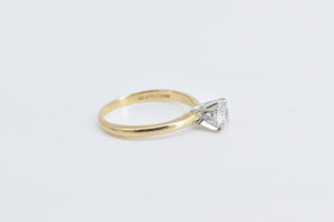 14K 0.56 Ct Natural Diamond Solitaire Engagement Ring Yellow Gold