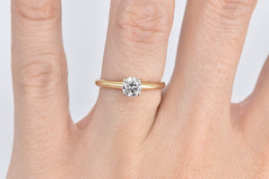 14K 0.56 Ct Natural Diamond Solitaire Engagement Ring Yellow Gold