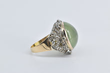 Load image into Gallery viewer, 14K 21.00 Ctw Prehnite Diamond Victorian Swirl Ring Yellow Gold