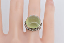 Load image into Gallery viewer, 14K 21.00 Ctw Prehnite Diamond Victorian Swirl Ring Yellow Gold