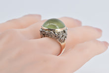 Load image into Gallery viewer, 14K 21.00 Ctw Prehnite Diamond Victorian Swirl Ring Yellow Gold