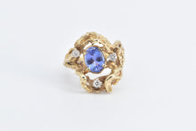 Load image into Gallery viewer, 14K 1.65 Ctw Tanzanite Diamond Tree Freeform Ring Yellow Gold