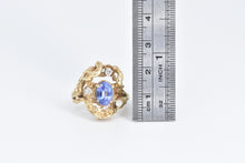 Load image into Gallery viewer, 14K 1.65 Ctw Tanzanite Diamond Tree Freeform Ring Yellow Gold