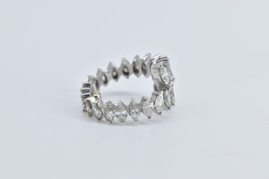 Platinum 3.50 Ctw Marquise Diamond Freeform Bypass Ring