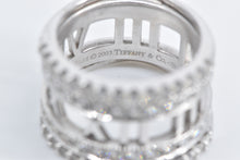 Load image into Gallery viewer, 18K 0.60 Ctw Diamond Layered Atlas Roman Numeral Ring White Gold