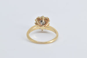 14K 0.85 Ctw Natural Diamond Halo Engagement Ring Yellow Gold