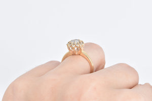 14K 0.85 Ctw Natural Diamond Halo Engagement Ring Yellow Gold