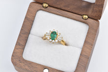 Load image into Gallery viewer, 18K 1.27 Ctw Emerald Diamond Halo Engagement Ring Yellow Gold