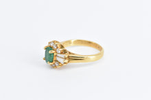 Load image into Gallery viewer, 18K 1.27 Ctw Emerald Diamond Halo Engagement Ring Yellow Gold