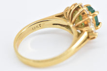 Load image into Gallery viewer, 18K 1.27 Ctw Emerald Diamond Halo Engagement Ring Yellow Gold