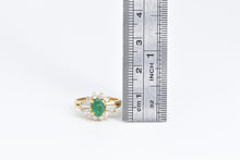 Load image into Gallery viewer, 18K 1.27 Ctw Emerald Diamond Halo Engagement Ring Yellow Gold