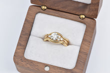 Load image into Gallery viewer, 14K 0.84 Ctw Natural Diamond Three Band Engagement Ring Yellow Gold