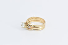 Load image into Gallery viewer, 14K 0.84 Ctw Natural Diamond Three Band Engagement Ring Yellow Gold