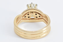 Load image into Gallery viewer, 14K 0.84 Ctw Natural Diamond Three Band Engagement Ring Yellow Gold