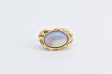 Load image into Gallery viewer, 18K Natural Opal Vintage Leaf Palm Design Ring Yellow Gold