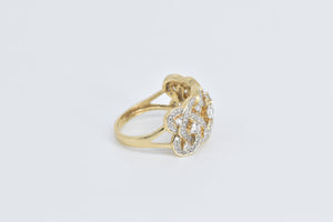 14K 1.00 Ctw Woven Diamond Statement Band Ring Yellow Gold