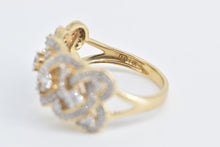 Load image into Gallery viewer, 14K 1.00 Ctw Woven Diamond Statement Band Ring Yellow Gold